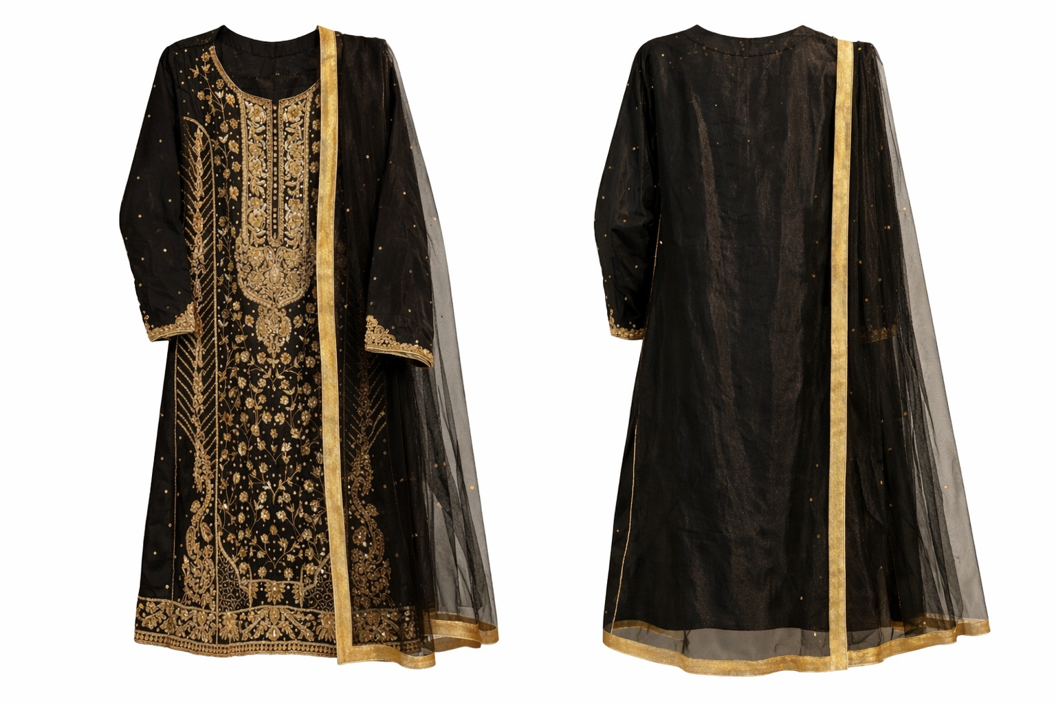 Elegant Black & Gold Embroidered Suit – Premium Edition - image 2