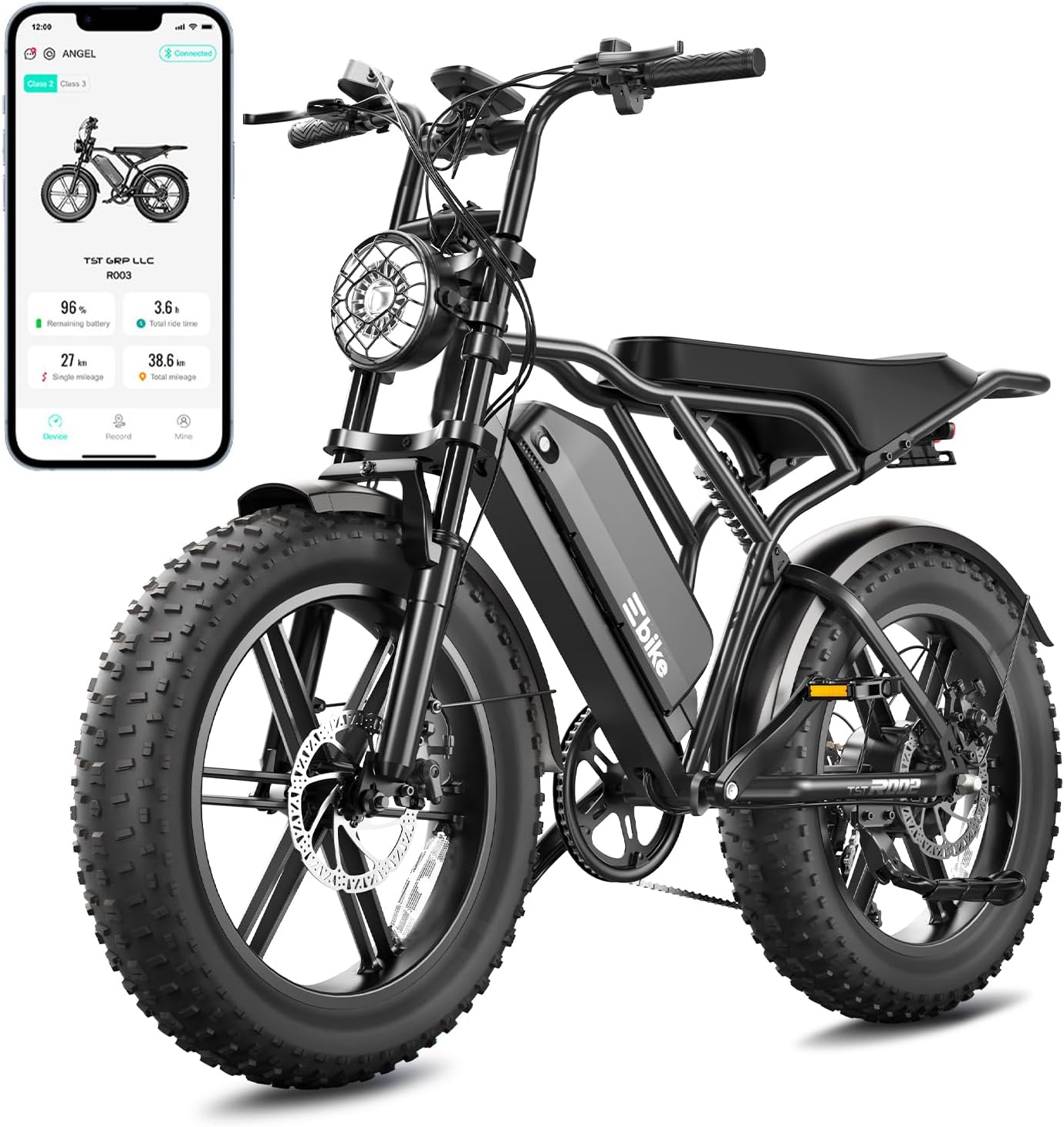 TST Electric Bike for Adults, 1500W Peak Motor 60 Miles Fat Tire Ebike with 48V 15Ah Removable Battery 20" Fat Tire Electric Bike, Full Suspension and 7-Speed - image 1