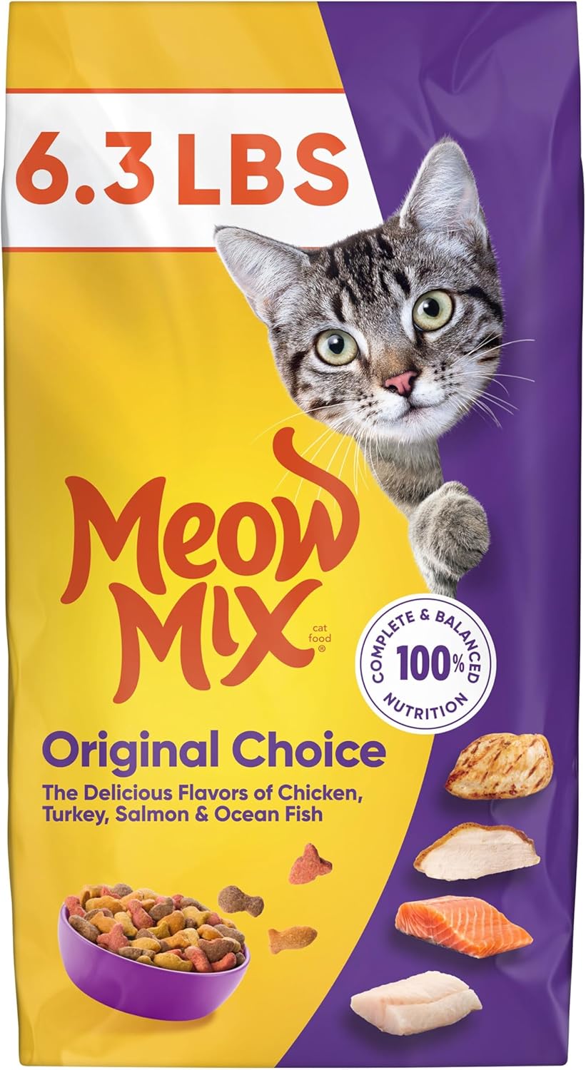 Meow Mix Original Choice Dry Cat Food, 6.3 Pound Bag - image 1