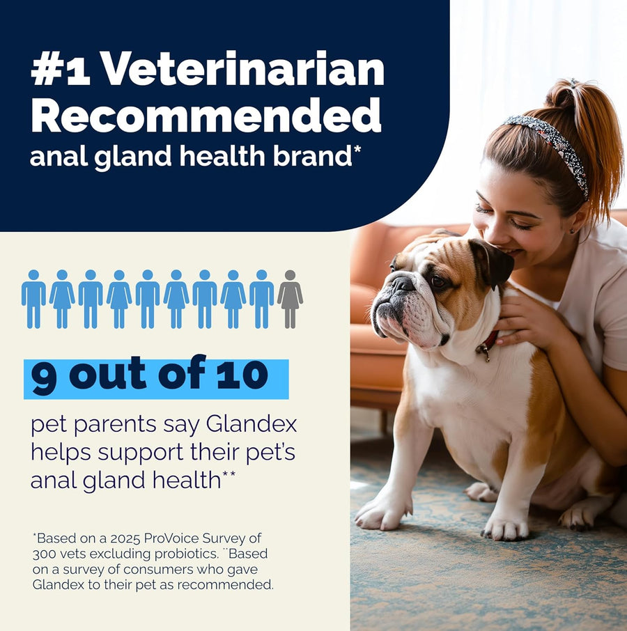Vetnique Glandex Anal Gland Soft Chew Treats with Pumpkin for Dogs Digestive Enzymes, Probiotics Fiber Supplement for Dogs Boot The Scoot (Advanced Strength