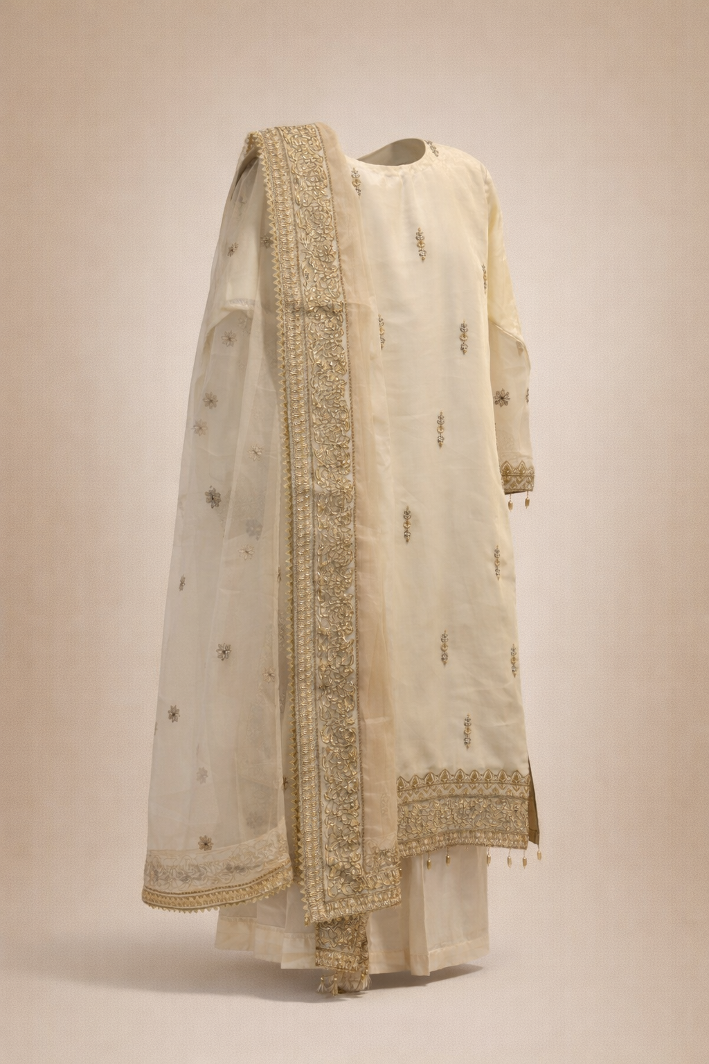 MBZ Premium Cream & Gold Embroidered Suit – Luxury Edition - image 5