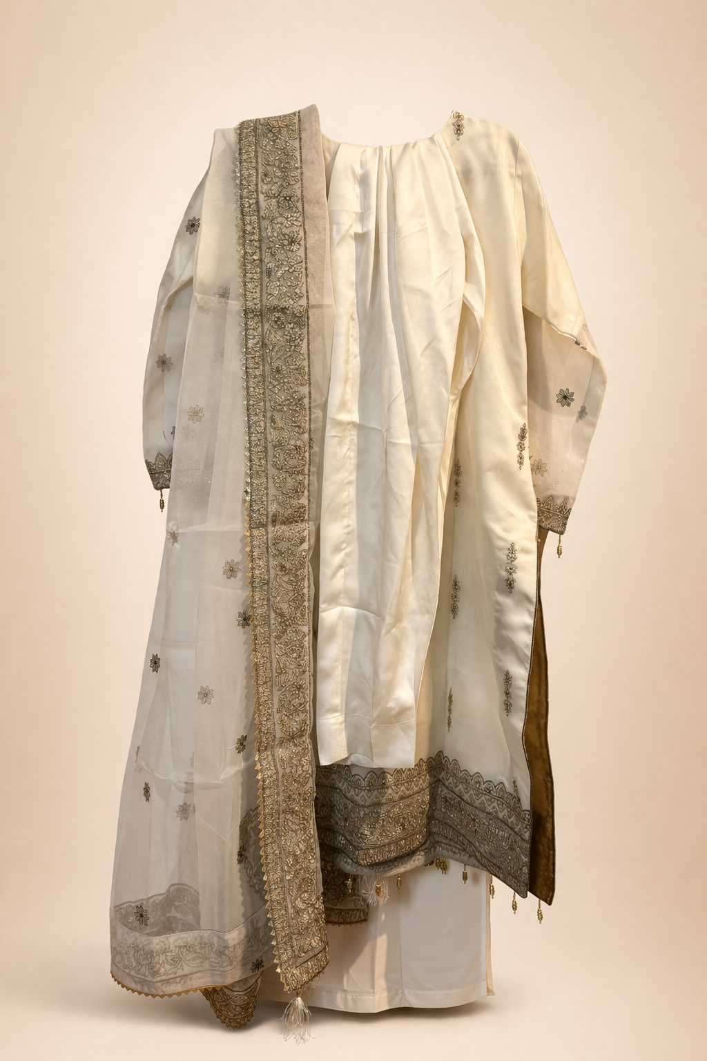 MBZ Premium Cream & Gold Embroidered Suit – Luxury Edition - image 3